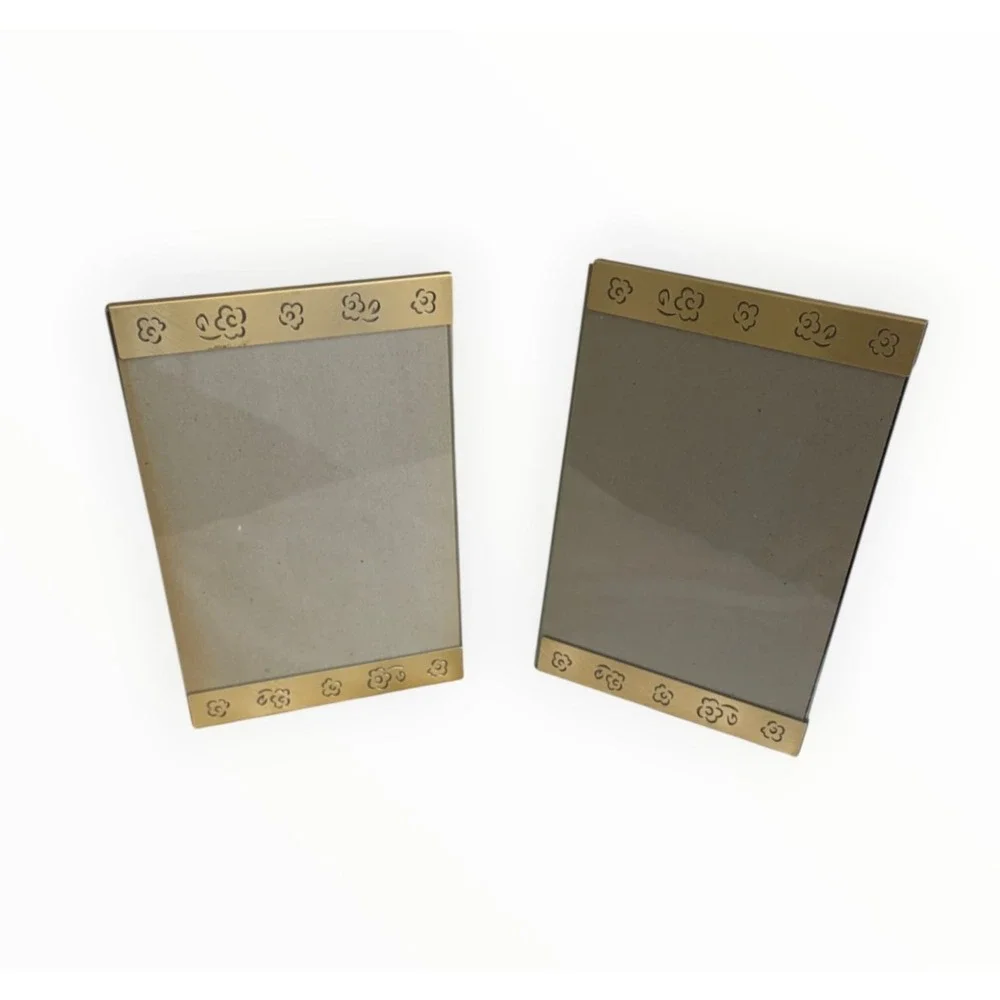 Vintage Connoisseur Picture Frames Set of 2 Gold Tone Floral Metal 5x7
